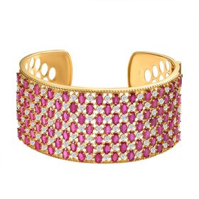 Afrikanischer Rubin und Zirkon-Armreif, 19cm - 40,30 ct.