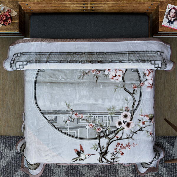 SERENITY NIGHT: Superweiche, schwere Bettdecke, Kirschblütenmuster image number 3