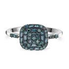 Blauer Diamant-Ring, 925 Silber platiniert (Größe 16.00) ca. 0,50 ct image number 0