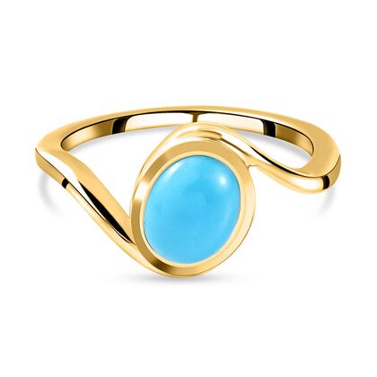 Amerikanischer, natürlicher Sleeping Beauty Türkis Ring 925 Silber Gelbgold Vermeil (Größe 19.00) ca. 0.91 ct
