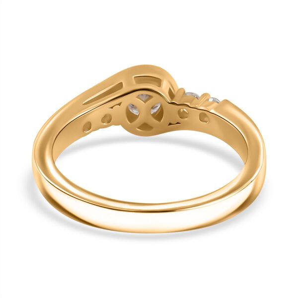 Moissanit Ring, 925 Silber Gelbgold Vermeil - 0,74 ct. image number 4