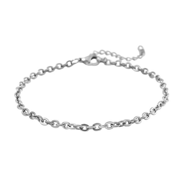 3er-Set - Kugelarmband, Gliederarmband, Ankerarmband, 19+5cm, Silberton image number 6