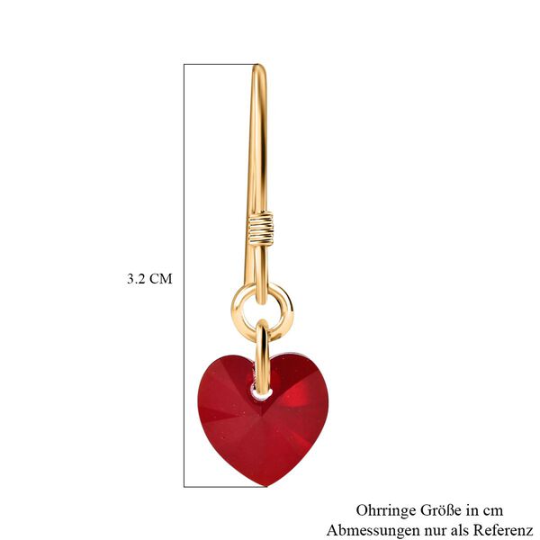 J Francis gefertigt mit SWAROVSKI- Siam Farbe Swarovski Kristall Herz Ohrringe image number 6