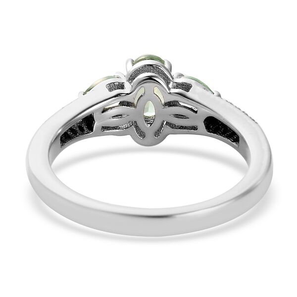 Tsavorit Granat und Zirkon Ring 925 Silber Platin-&Uuml;berzug image number 4