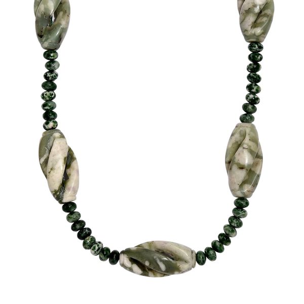 Sesam Jaspis und Grünfleck Achat 50cm Halskette - 266 ct. image number 0