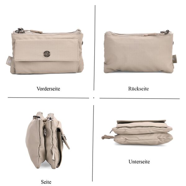 Crossbody Tasche, 20x12x3,5cm, Hellgrau image number 5