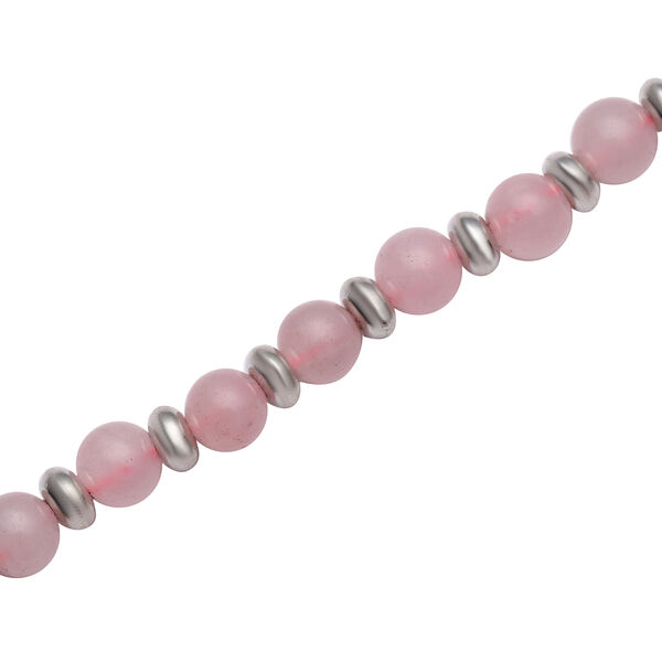 Rosenquarz Halskette in Silberton, 101,00 ct. image number 3