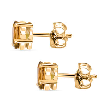 D'Joy Nat&uuml;rlicher goldener Tansanit Ohrringe 925 Silber vergoldet ca. 0,95 ct.