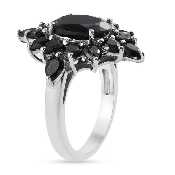 Schwarzer Spinell Ring 925 Silber platiniert  ca. 5,94 ct image number 5