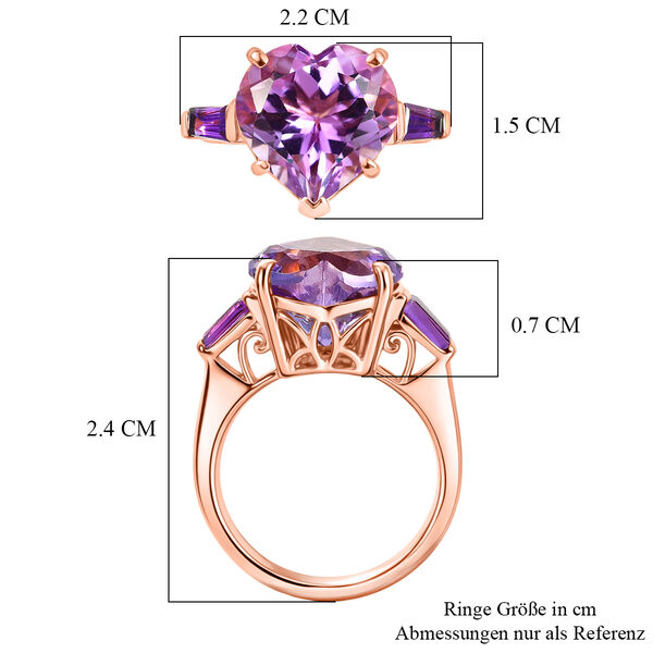GP Amore Kollektion- AA Rose De France Amethyst, afrikanisches Amethyst und blaues Saphir Schmuckset image number 15