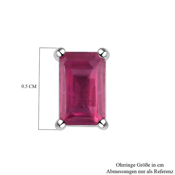 Afrikanische Rubin-Ohrringe, (Fissure gefüllt), 925 Silber platiniert ca. 0,77 ct image number 5
