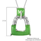 Grüne Jade Anhänger mit Kette ca. 45 cm 925 Silber rhodiniert 7,24 ct image number 5