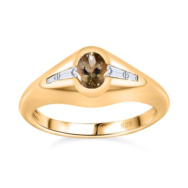 AA natürlicher goldener Tansanit und Zirkon-Ring - 0,74 ct. image number 4
