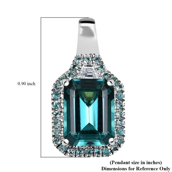 RHAPSODY AAAA Pirineu Lagoon Tourmaline, Paraiba Turmalin und VS-EF Diamant Anh&auml;nger mit 45cm Kette in 950 Platin - 4,98 ct. image number 5