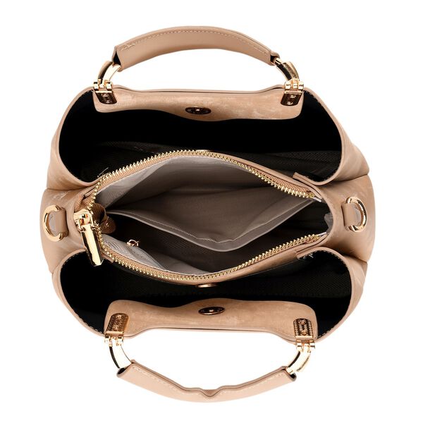 LA MAREY Crossbody Tasche mit Rei&szlig;verschlussf&auml;chern und verstellbarem Schulterriemen, 25x20x11cm, Khaki image number 6