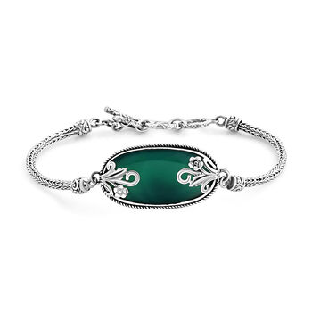 Royal Bali Kollektion- Verde Onyx Armband, 19cm - 20,96 ct.