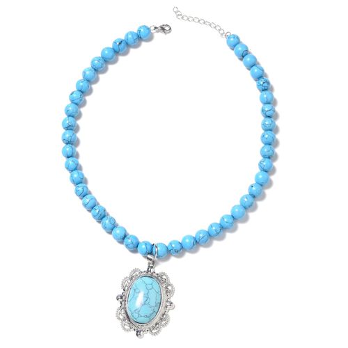 Blaue Howlit Halskette, ca. 50 cm, ca. 50.00 ct image number 0