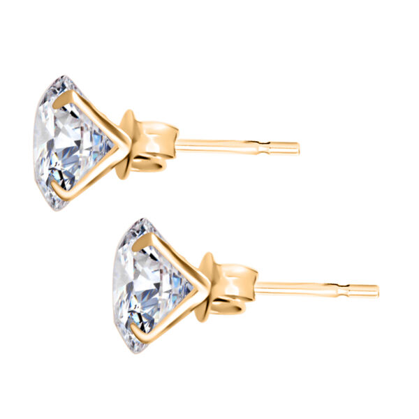 Zirkonia Solit&auml;r Ohrringe in 585er Gelbgold image number 2