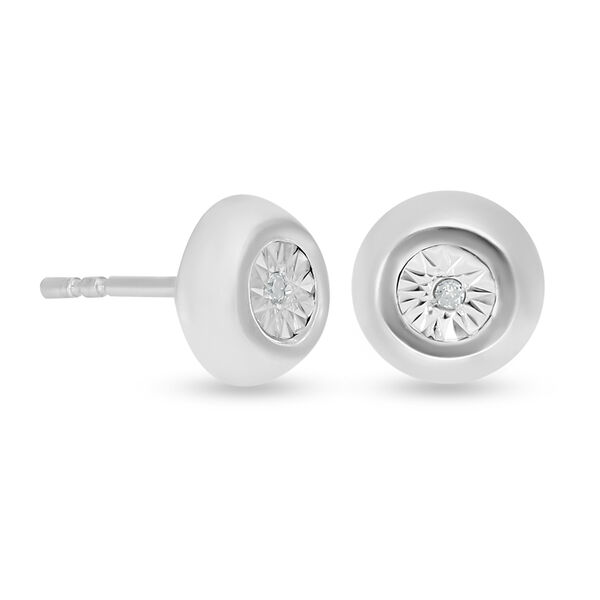 Diamant Solit&auml;r-Ohrstecker in Silber image number 4