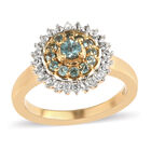 Alexandrit und Zirkon Ring 925 Silber vergoldet  ca. 0,74 ct image number 3