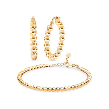 Royal Bali Kollektion- 19cm Armband und Creolen in 375 Gold