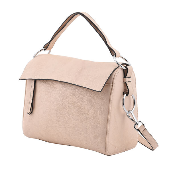Crossbody Tascheaus echtem Leder, Gr&ouml;&szlig;e 24x9x18 cm, Beige image number 8