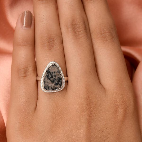 Handgearbeiteter, nat&uuml;rlicher Yooperlith-Ring, 925 Silber ca. 6,00 ct image number 3