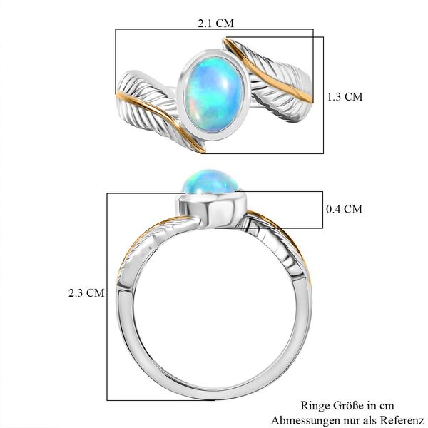 D'Joy AA Nat&uuml;rlicher, &auml;thiopischer Welo Opal Ring 925 Silber platiniert und vergoldet (Gr&ouml;&szlig;e 17.00) ca. 0.86 ct image number 7