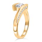 Moissanit Ring, 925 Silber Gelbgold Vermeil - 1,10 ct. image number 2