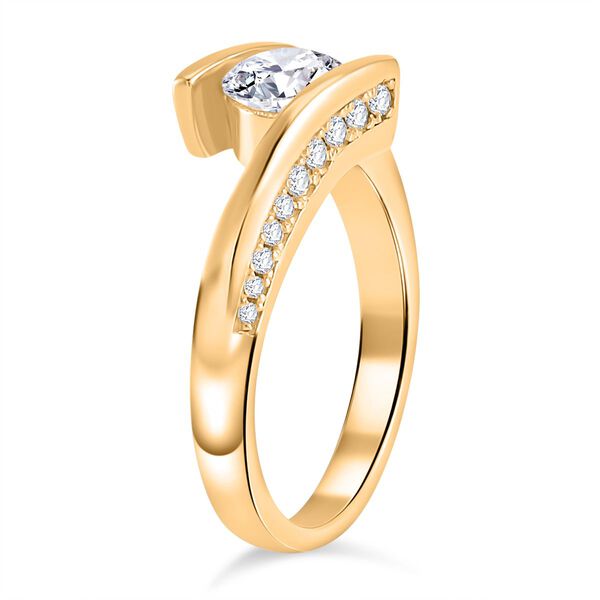 Moissanit Ring, 925 Silber Gelbgold Vermeil - 1,10 ct. image number 3