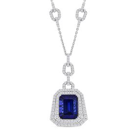 Chairman's Vault Collection - zertifiziert und geprüft RHAPSODY AAAA Tansanit und VS-EF Diamant 45cm Halskette in 950 Platin - 26,06 ct.