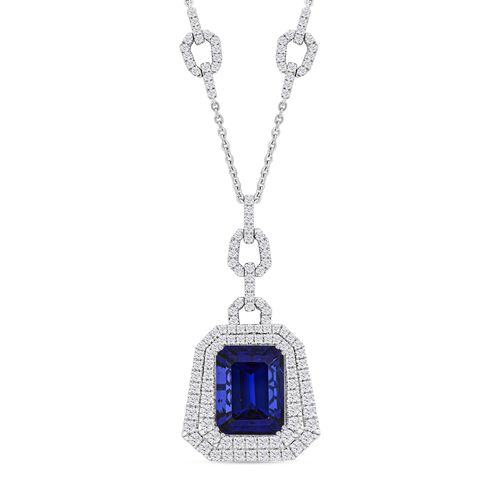 Chairman's Vault Collection - zertifiziert und geprüft RHAPSODY AAAA Tansanit und VS-EF Diamant 45cm Halskette in 950 Platin - 26,06 ct. image number 0