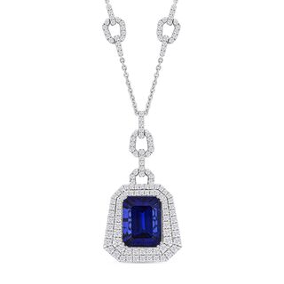 CHAIRMAN VAULT COLLECTION - AAAA Tansanit, Weißer Diamant Halskette, zertifiziert und geprüft, 950 Platin ca. 26.06 ct CHAIRMAN VAULT COLLECTION - AAAA Tansanit, Weißer Diamant Halskette, zertifiziert und geprüft, 950 Platin ca. 26.06 ct
