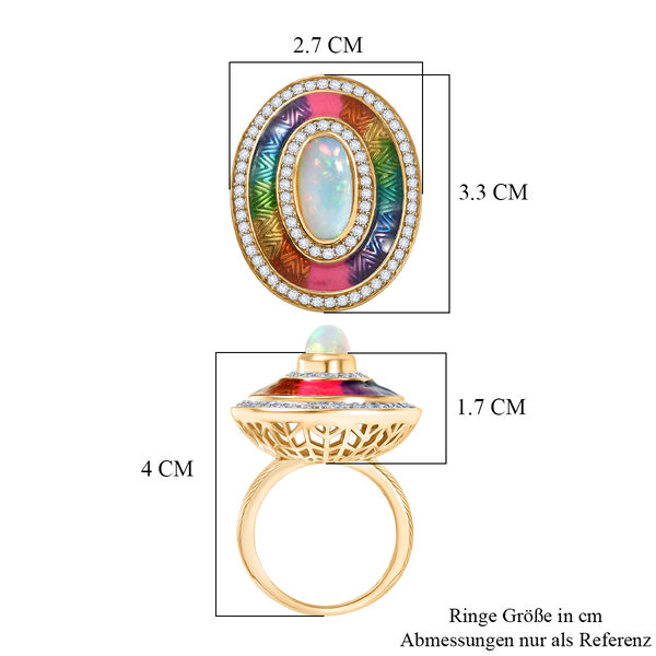 D'Joy AA nat&uuml;rlicher, &auml;thiopischer Welo Opal und Zirkon Ring - 2,35 ct. image number 6
