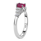 Fissure gefüllt Rubin und Diamant Ring 925 Silber platiniert  ca. 1,41 ct image number 4