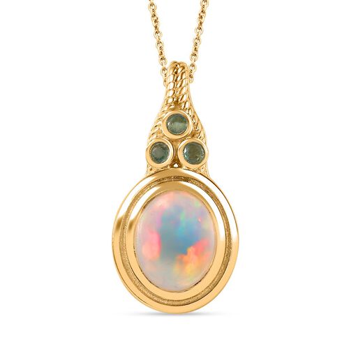 AAA Natürlicher, äthiopischer Welo Opal, Premium-Smaragd Schmuckset 925 Silber Gelbgold Vermeil ca. 2.55 ct image number 0