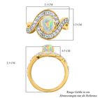 Natürlicher, äthiopischer Opal und weißer Zirkon-Ring, 925 Silber   ca. 1,71 ct image number 6