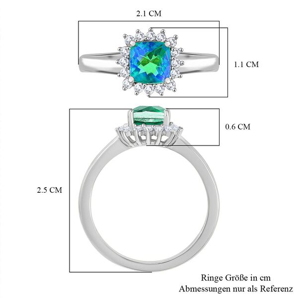 Pfau Triplett Quarz und Zirkon Ring in 925 Silber - 1,42 ct. image number 7