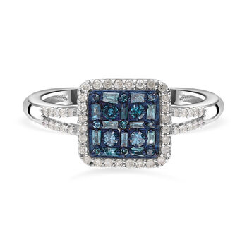 Blauer und wei&szlig;er Diamant-Ring - 0,50 ct.