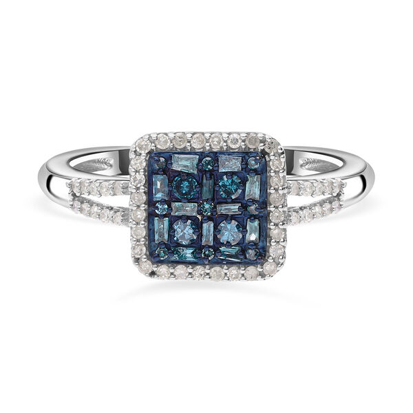 Blauer und wei&szlig;er Diamant-Ring - 0,50 ct.