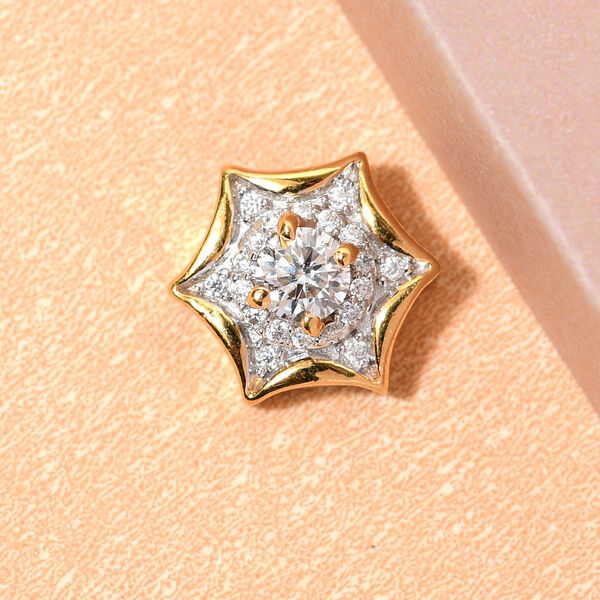 88 Facetten Moissanit-Anh&auml;nger, 925 Silber vergoldet ca. 0,33 ct image number 3