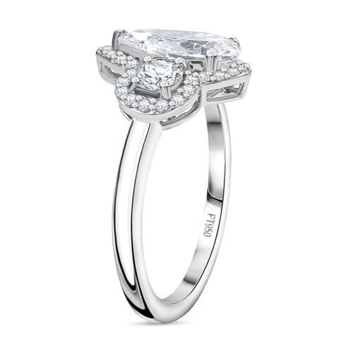 LUXURIANT DIAMOND - Lab Grown Diamant VS-EF IGI zertifiziert Ring, 950 Platin (Größe 17.00) ca. 2.00 ct image number 4