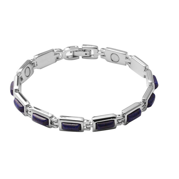 Lapislazuli Armband ca. 16.5 cm silberfarben ca. 15,00 ct