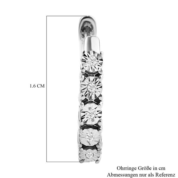 Wei&szlig;e Diamant-Ohrringe, 925 Silber platiniert, ca. 0.05 ct image number 5