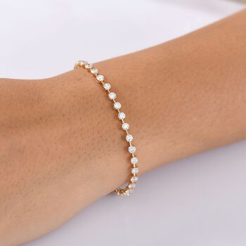 LUXURIANT IGI zertifiziertes VS-EF Labor Diamant 19cm Armband in 375 Gelbgold - 4,4 ct.
