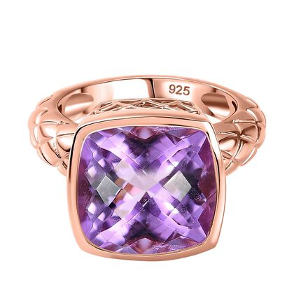 AA Rose De France Amethyst Ring, 925 Silber Ros&eacute;gold Vermeil (Gr&ouml;&szlig;e 20.00) ca. 7.18 ct