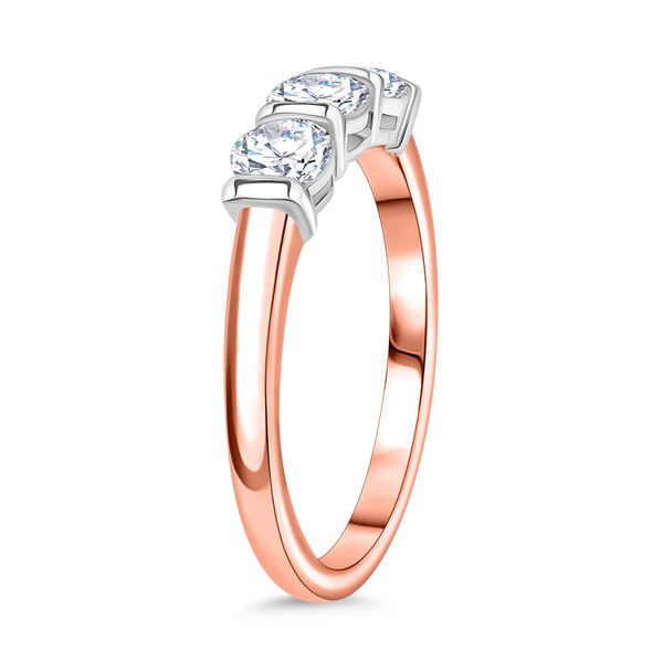 D'Joy zweifarbiges Moissanit Schmuckset, 925 Silber rhodiniert und rosévergoldet - 2 ct. image number 5