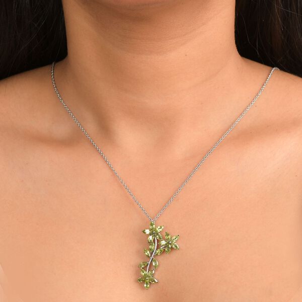 Peridot Schmuckset ca. 50 cm Edelstahl ca. 5.00 ct image number 3