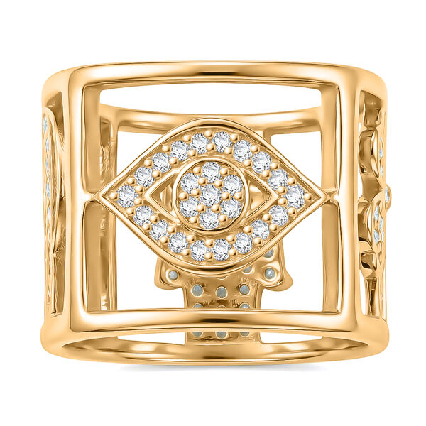 Wei&szlig;er Zirkon Ring, 925 Silber vergoldet  ca. 1,60 ct image number 6
