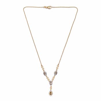 AAA Turkizit und Zirkon-Halskette, 45 cm - 3,74 ct.